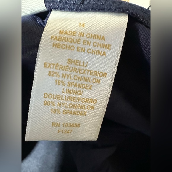 NWT Anne Cole Standard Twist Front Shirred One Piece Swimsuit Size 14 - Picture 6 of 6